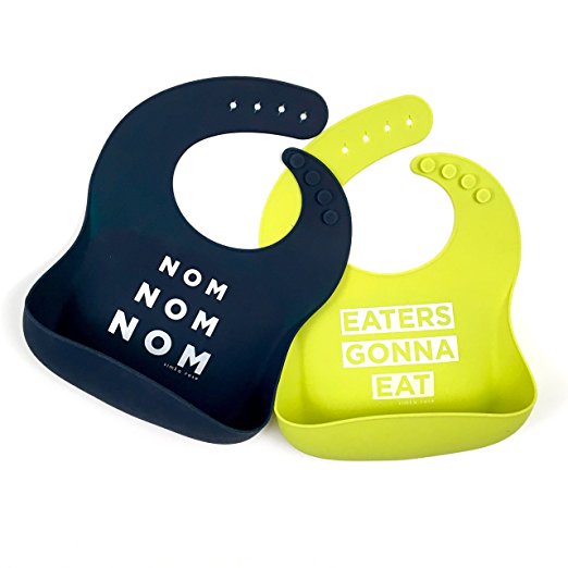 waterproof baby bibs / SIMKA ROSE / cute & funny / BPA free silicone / easy to clean / soft & durable / set of 2
