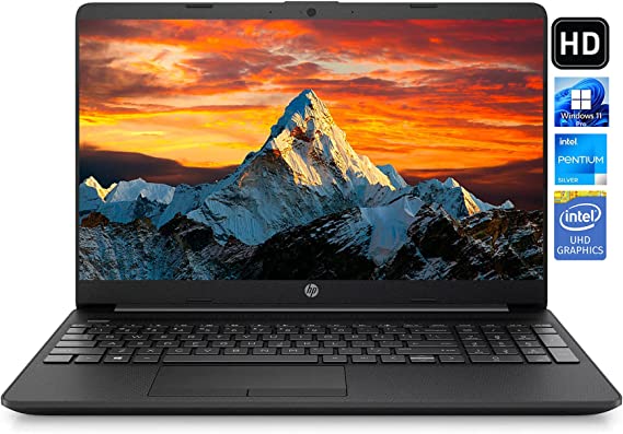 HP [Windows 11 Pro] Business Laptop, 15.6" HD Display, Intel Pentium Silver N5030 Processor, 16GB RAM, 256GB SSD, Type-C, RJ-45, HDMI, Numeric Keypad, Full-Size Keyboard, Long Battery Life, Black,PCS