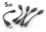 CablesOnline 5-PACK 6 inch USB 20 A-Type Male to Micro-B Male Charge and Sync Cable USB-1500-5