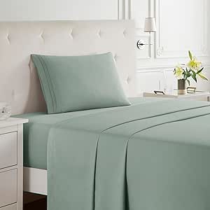 Nestl Twin XL Sheets Set- 3 Piece Twin XL Bed Sheets, Deep Pocket, Hotel Luxury, Extra Soft, Breathable and Cooling, Sage Green Sheets for Twin XL Sheet Set