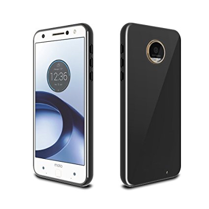 Motorola Moto Z case,KingShark Ultra[Slim Thin] Flexible TPU Gel Rubber Soft Skin Silicone Protective Case Cover for Motorola Z - black