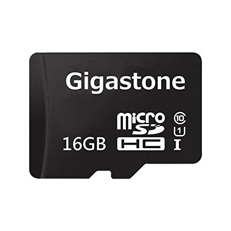 Gigastone 16GB Micro SD Card U1 Memory & SD Card Adapter [MicroSD for Samsung Galaxy Android Phone, Tablet, DSLR, GoPro Camera, Drone, PC]