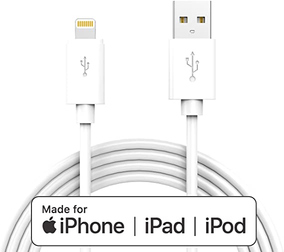 Apple MFI-Certified Lightning iPhone Charger Cable - Made for iPhone 11/11pro max/Xs/XS Max/XR/X / 8/8 Plus / 7/7 Plus / 6/6 Plus / 5 / 5S and More,6FT (White)