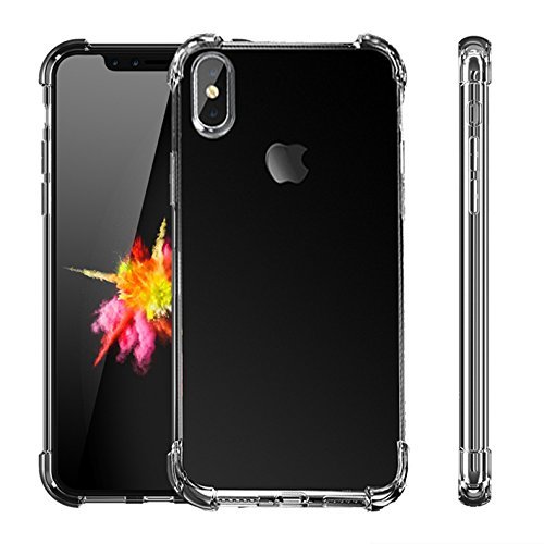 iPhone X Case, DN-TECHNOLOGY® [Raised Corner Bumper] iPhone 10 Case iPhone X TPU Bumper Case Compatible With iPhone X Tempered Glass