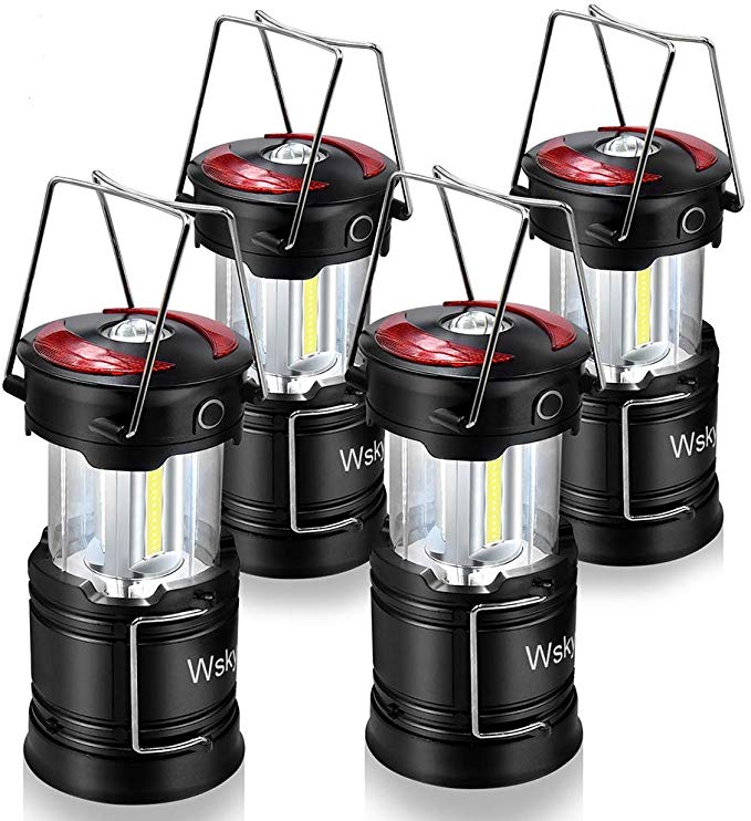 Wsky Led Camping Lantern - Best Rechargeable LED Flashlight Lantern - High Lumen, Rechargeable, 4 Modes, Water Resistant Light - Best Camping, Outdoor, Emergency Flashlights Lanterns
