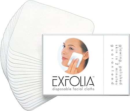 EXFOLIA Disposables Exfoliating Facial Cleansing Cloths, Pack of 20 Travel Pack