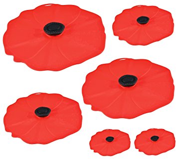 Charles Viancin Poppy Silicone Lid - Set of 6 - 11", 9", 8", 6", and two 4"