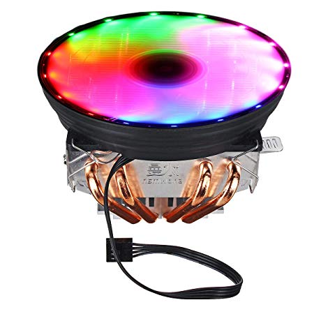 CPU Cooling Fan,Farway DC 12V 4Pin Colorful Backlight 120mm CPU Cooling Fan PC Heatsink for Intel/AMD For PC Computer Case