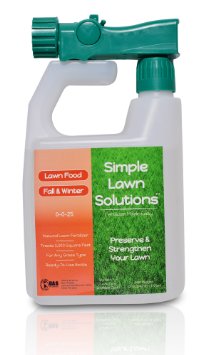 Natural Lawn Food for Root Growth- High Potash Liquid Turf Fertilizer 0-0-25 NPK Concentrated Spray, Any Grass Type, Simple Lawn Solutions, 32-Ounce