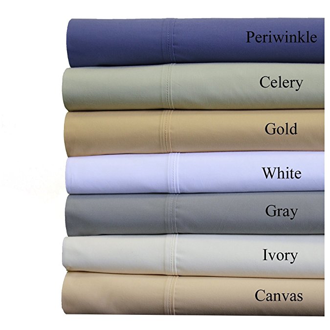Abripedic Deep Pocket 300TC sheet set- Breathable Crispy Soft Percale Sheets (Split-California King, Grey)
