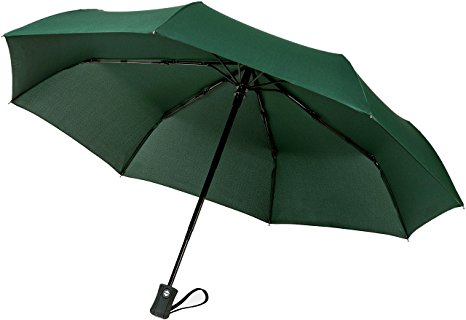 CrownCoast 60 MPH Windproof 8-Rib Compact Travel Umbrella