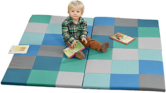 ECR4Kids ELR-031F-CT-A Soft zone Patchwork Toddler Foam Play Mat, 58" Square, Contemporary