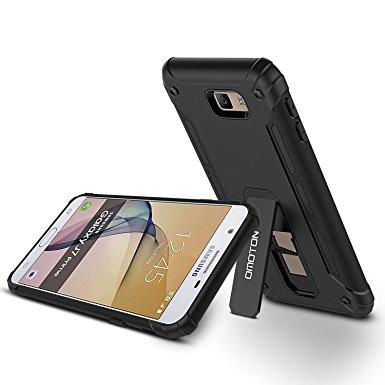 Galaxy J7 Prime Case, OMOTON J7 Prime Case black with [Versatile Kickstand] [Non-Slip Design] for Samsung Galaxy J7 Prime [2016 Released] / Galaxy On7 (2016 Released), NOT fit Galaxy J7 Prime [2017]