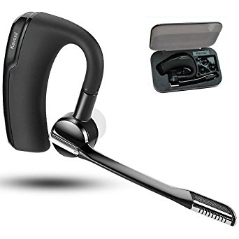 Bluetooth Headset, Kavoxii Wireless In Ear Earpiece Earbuds Earphones Headphones with Mic Noise Cancelling Handsfree For Smartphone and Driving, Running [Upgraded Version with Carrying Case]