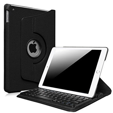 Fintie iPad Air 2 Keyboard Case - 360 Degree Rotating Stand Cover with Built-in Wireless Bluetooth Keyboard for Apple iPad Air 2 (iPad 6) 2014 Model, Black