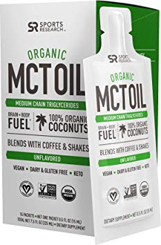 Organic MCT Oil Packets derived from ONLY Coconut | Great in Keto Coffee,Tea, Smoothies & Salad Dressings | Non-GMO Project Veified & Vegan Certified - Unflavored (15 Travel Packs)