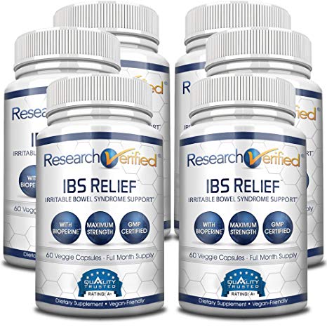 Research Verified IBS Relief: Fast, Safe, Effective Relief from Irritable Bowel Syndrome – With Bioperine, Natural Digestive Enzymes to Aid Digestion and Reduce Abdominal Discomfort,360 Vegan Capsules