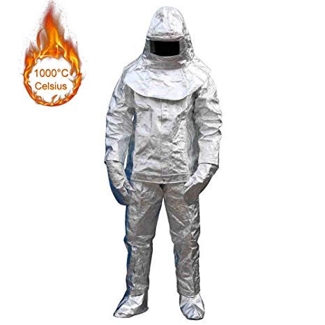Hukoer Aluminum Foil 1000 Degree heatproof radiation proof inflaming retarding suit Full set