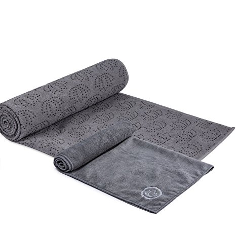 Levoit Lotus Premium Microfiber Hot Yoga Towel Set with Non Slip Silicone, Super Soft, Sweat Absorbent & Fast Dry, Ideal for Hot Yoga, Pilates, Bikram, Sports & More