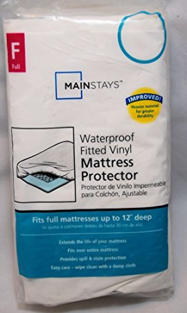 Full Mattress Protector -Waterproof Fitted Vinyl Mattress Protector