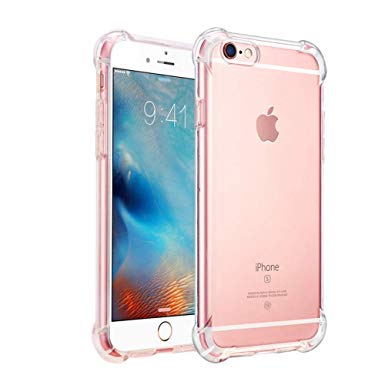 Crystal Clear TPU Back Cover Shockproof Anti-Scratch Corner Bumper Protective Case for Apple iPhone 6 6S (4.7'')