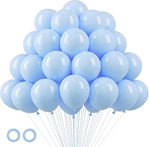 105pcs Baby Blue Balloons 12inch Light Blue Balloons for Boys Girls Birthday Baby Shower Gender Reveal Wedding Children's Day Decorations