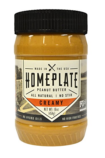 HomePlate Peanut Butter, Creamy, All Natural, No Stir, Non-GMO, 16 oz. Jar