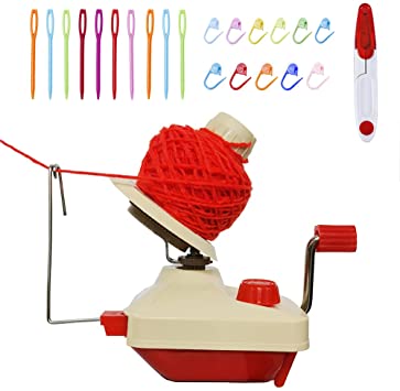 Yarn Ball Winder ,Convenient Ball Winder for Yarn,Yarn Swift and Ball Winder Combo with Easy Installation for Yarn Storage with 1 Pieces Scissors   20 Pieces Stitch Knitting Needles(22)