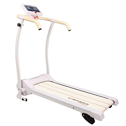 Confidence Power Trac Pro Motorized Electric Folding Treadmill with 3 Manual Incline Settings(white)