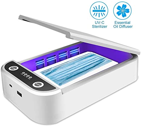 UV Cell Phone Sterilizer- Phone Sanitizer Portable Cellphone Cleaner Box with Aromatherapy Function Smart Phone Disinfector for iPhone Android Phones Toothbrush Jewelry Watches …