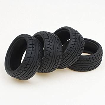 Shaluoman Soft Rubber Tires Tyre for RC 1:10 On Road Car Pack of 4