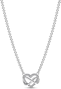 Pandora Moments Infinity heart 14k gold-plated necklace with clear cubic zirconia