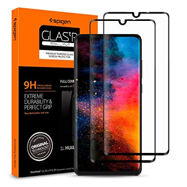 Spigen, 2Pack, Huawei P30 Screen Protector, HD Full Coverage, Tempered Glass, Case Friendly, High Responsiveness, Bubble-free, Anti-Scratch, Anti-fingerprint (L38GL25748)