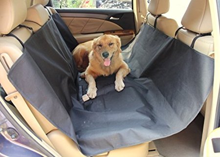 Pet Seat Cover Deluxe , Black, Hammock And Standard,, Waterproof, Seat Belt Slots, Dog Back Seat Protector For Cars/Auto/Suvs/Trucks Vehicles Pet Car Seat Covers Rear/Back Seats