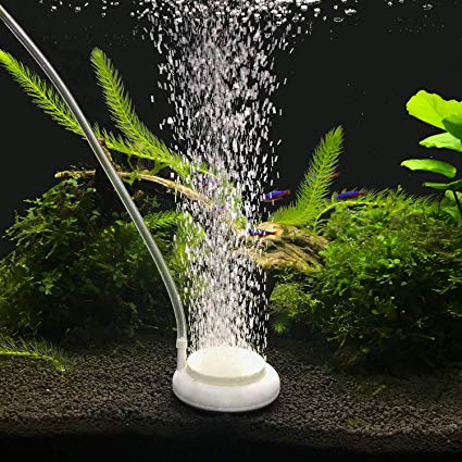 NICREW Aquarium Nano Air Stone Kit, Air Stone Disc with Control Valve for Fish Tank Air Pump