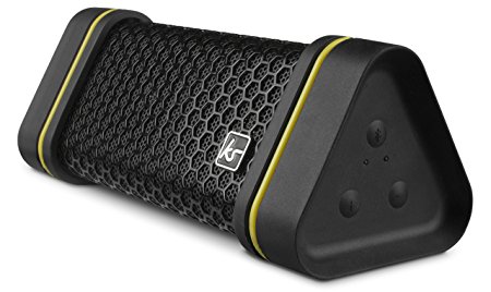 KitSound Gravity Universal Splashproof Wireless Bluetooth Rechargeable Portable Speaker Compatible with iPhone, iPod, iPad, Samsung and Android Devices - Black/Yellow