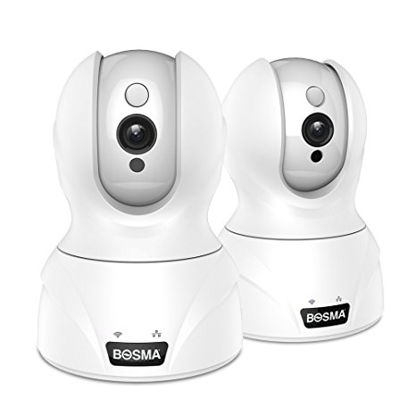 Bosma Dome Camera, 1080p HD Wireless IP Camera, Indoor Pan/Tilt/Zoom Security Surveillance System with Night Vision, Baby Pet Motion Tracking, WIFI Camera, Compatible with iOS, Android App, 2 Pack