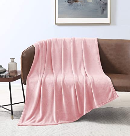 Love's cabin Flannel Fleece Blanket Twin Size Pink Throw Blanket for Couch, Extra Soft Double Side Fuzzy & Plush Fall Blanket, Fluffy Cozy Blanket for Adults Kids or Pet (Lightweight,Non Shedding)