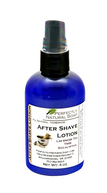All Natural After Shave Lotion - Lavender Tea Tree Eucalyptus, 4 oz