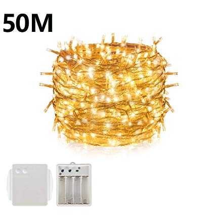 Battery LED Light String Fairy Light, Tersely Fairy Lights Christmas Xmas Garden Party Wedding Decoration (8 Light Modes, Memory Function) (500 LED 50M)