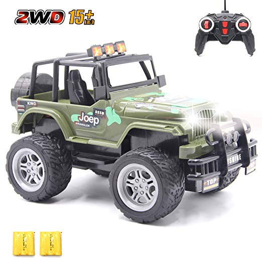 CISAY Rc Cars,6062 Remote Control Car,1/18 Scale 15km/h,2.4Ghz 2WD Convertible Buggy,with Car Light and 2 Rechargeable Batteries,Give The Child Best The Gift (Camouflage)