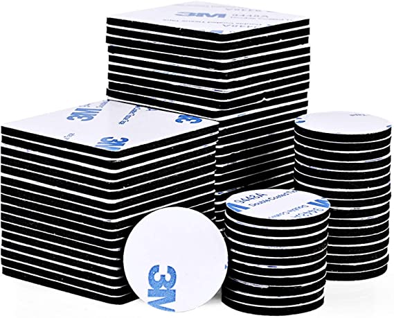 Faburo Double-Sided Foam Adhesive Tapes - Contains 50 Square and 30 Round