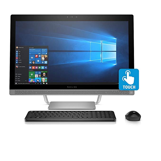 HP Pavilion 24-b223w 23.8" All-in-One PC, Intel Core i3-7100T, 6GB Memory, 1TB Hard Drive, Wireless Keyboard and Mouse, Windows 10