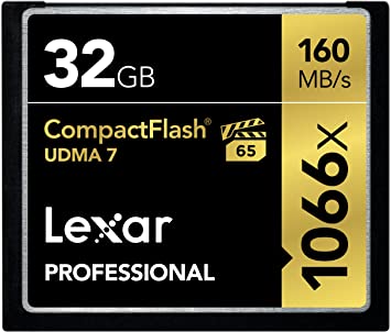 Lexar Professional 1066x 32GB VPG-65 CompactFlash card (LCF32GCRBNA1066)