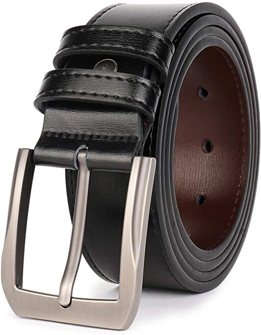 Beltox Fine Men’s Casual Leather Jeans Belts 1 1/2” Wide 4MM Thick Alloy Prong Buckle Work Dress Belt for Men