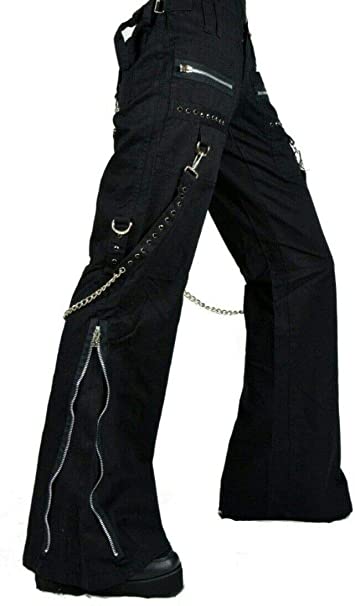 Prime Quality Women's Chains Black Rhinestones Gothic Punk Emo Tripp Pants Straps Baggy Pants