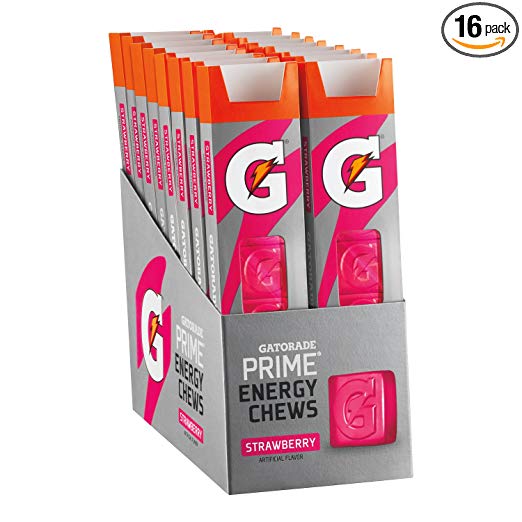 Gatorade Prime Energy Chews, Strawberry (Pack of 16)