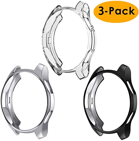3 Pack Case for Samsung Gear S3 Smartwatch, Haojavo Soft TPU Plated Protective Bumper Shell Protector for Samsung Gear S3 Frontier/Classical & Galaxy Watch 46mm Smartwatch Bands Accessories