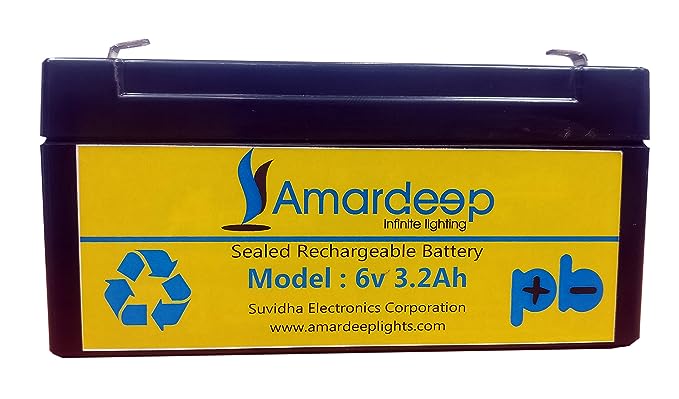 Amardeep 6v 3.2Ah SMF/VRLA Battery