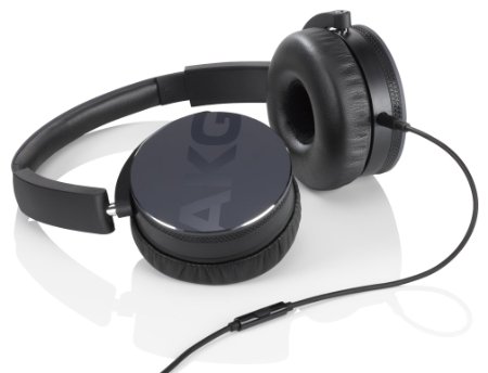 AKG Y50 Black On-Ear Headphone with In-Line One-Button Universal Remote/Microphone, Black
